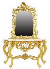 LOUIS XV STYLE GILT CONSOLE TA