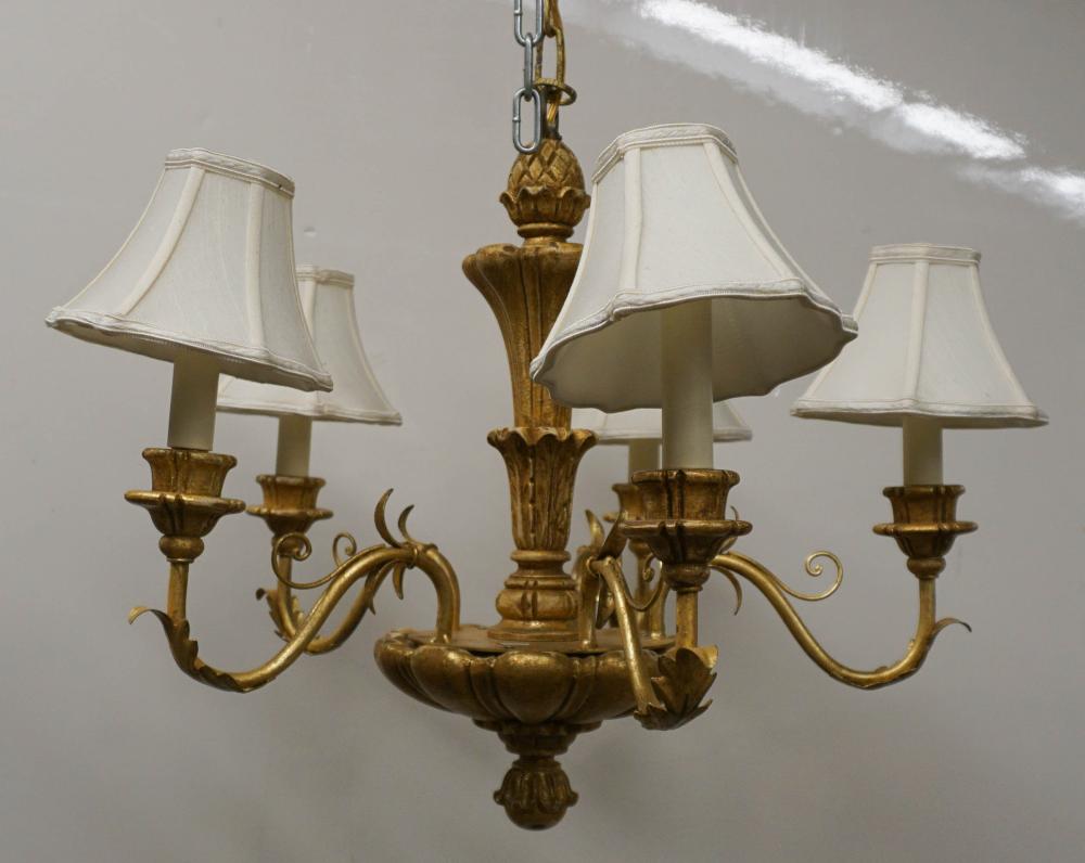 LOUIS XV STYLE GILT FIVE-LIGHT