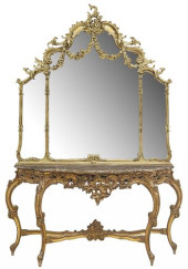 LOUIS XV STYLE GILT MARBLE-TOP