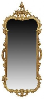 LOUIS XV STYLE GILT METAL MIRR