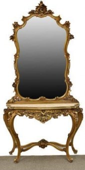 LOUIS XV STYLE GILTWOOD CONSOL