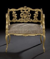 Louis XV-Style Giltwood Fauteu