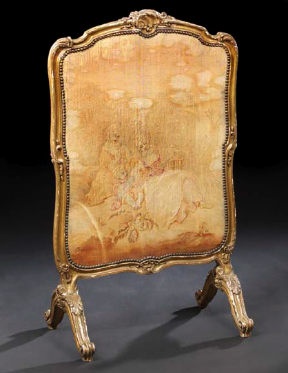 Louis XV-Style Giltwood Firescreen,