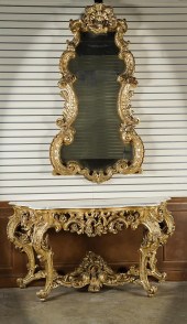 LOUIS XV STYLE GILTWOOD MARBLE