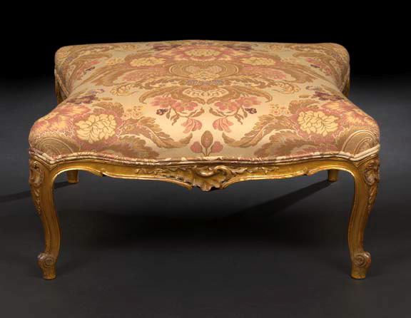 Louis XV-Style Giltwood Stool, 
