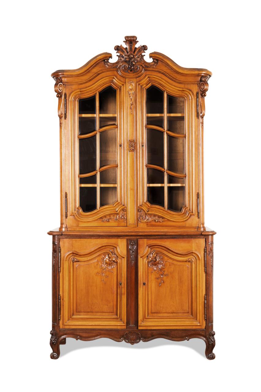 LOUIS XV STYLE GLASS FRONT BUFFET A