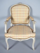 LOUIS XV STYLE GREY PAINTED FA