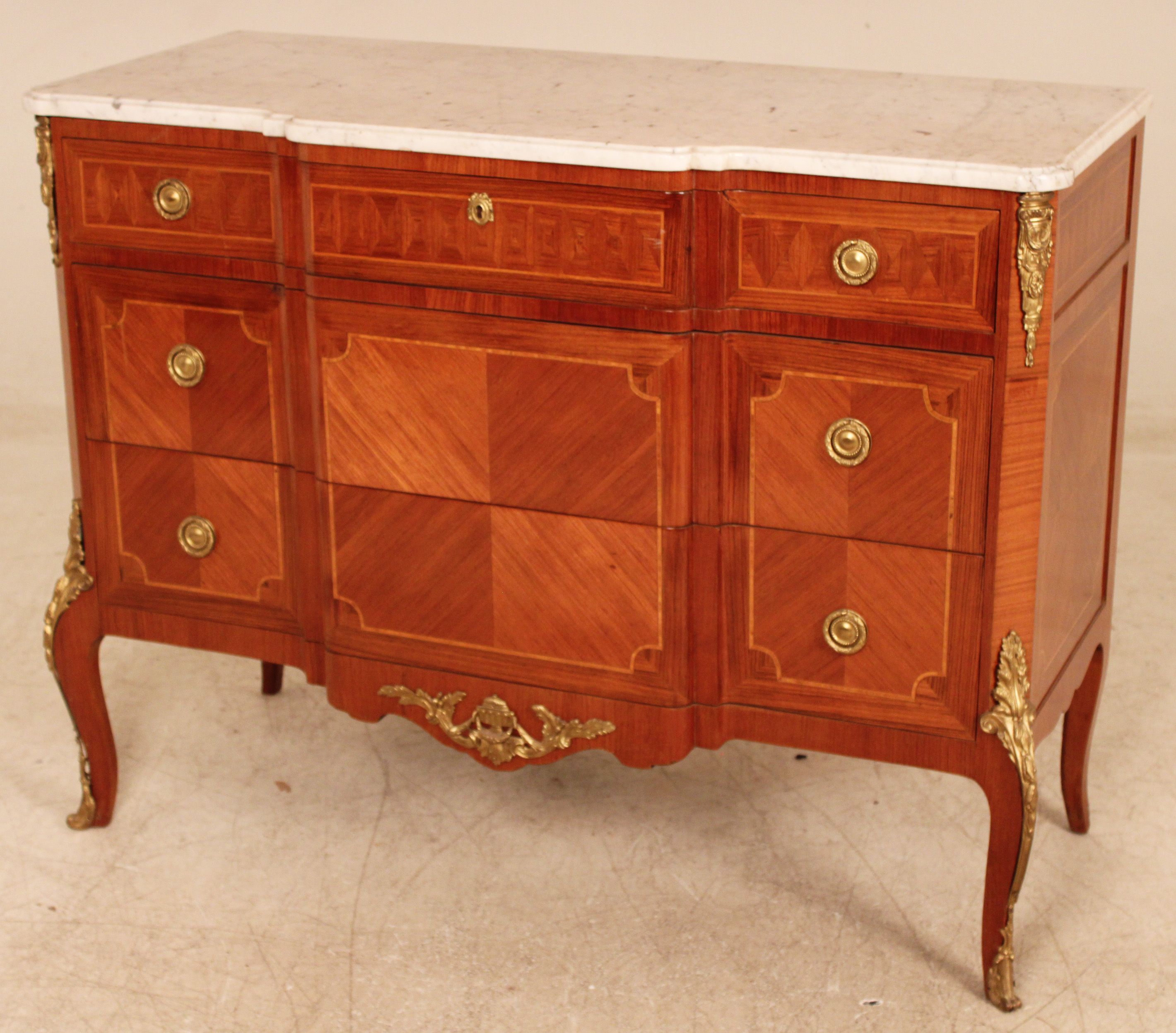 LOUIS XV STYLE INLAID BRONZE