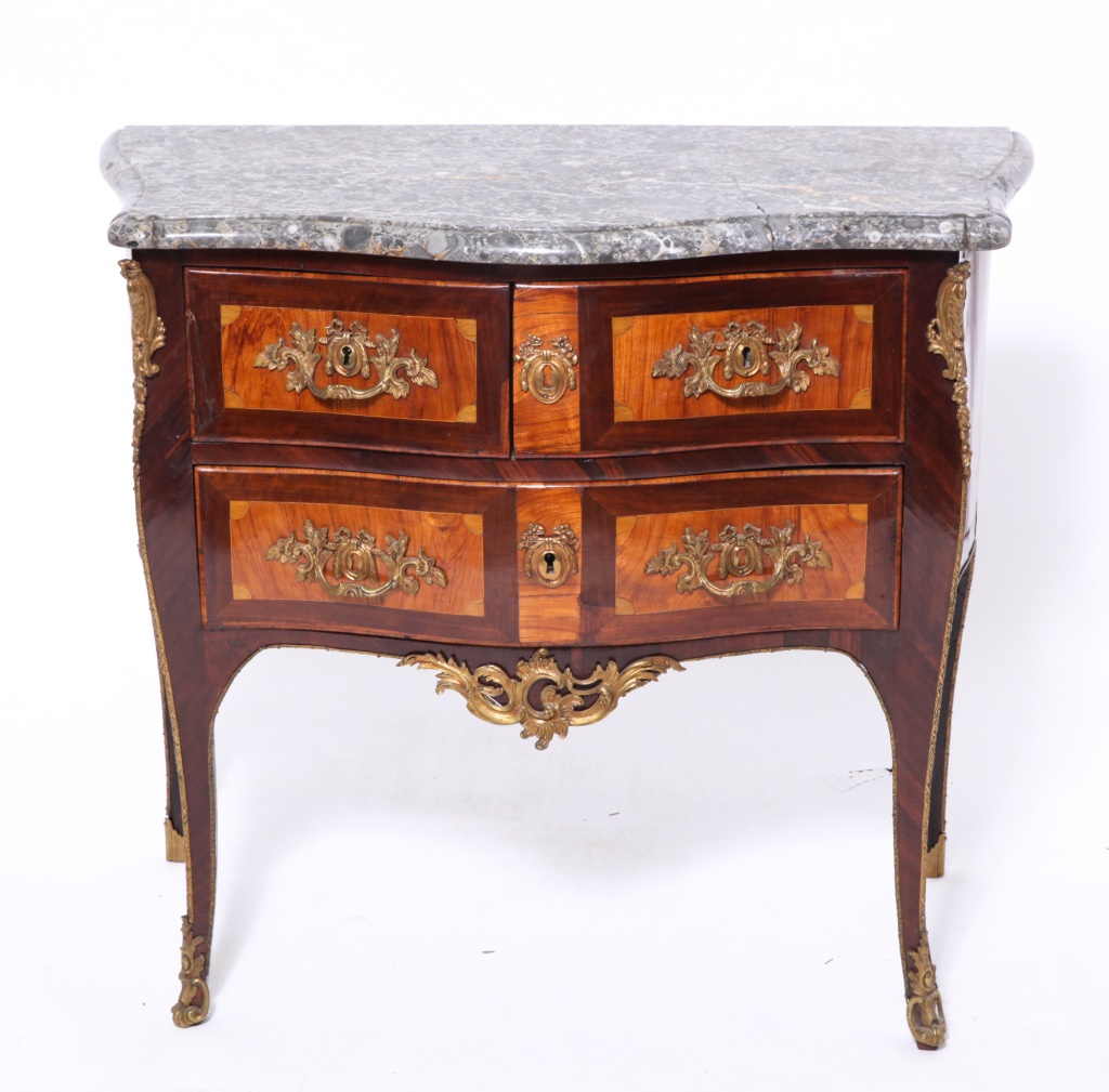 LOUIS XV STYLE INLAID COMMODE