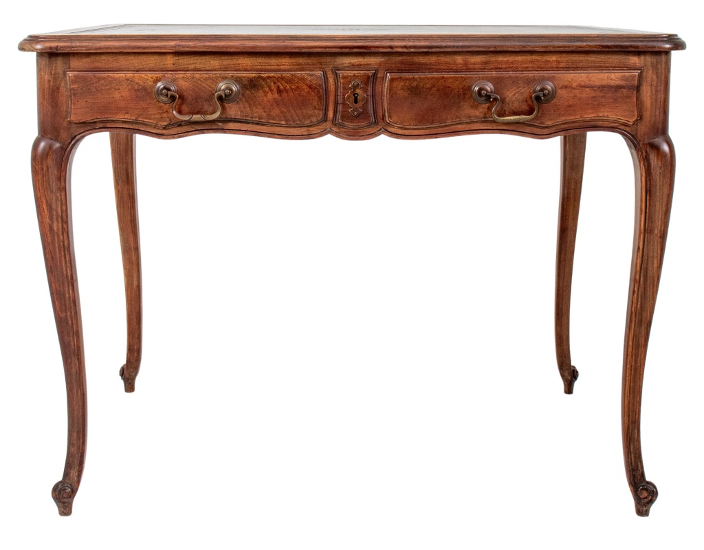 LOUIS XV STYLE LEATHER TOP WOODEN