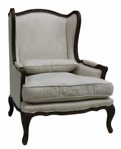 LOUIS XV STYLE LINEN UPHOLSTERED