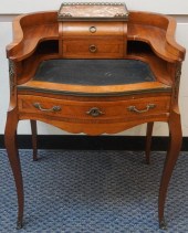 LOUIS XV STYLE MAHOGANY TOOLED