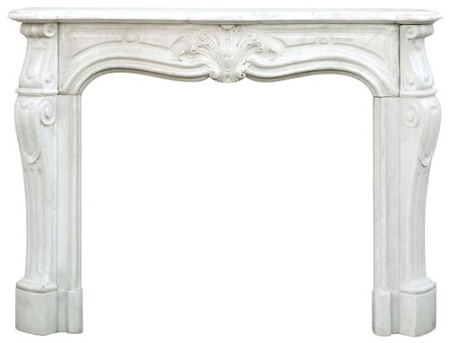 LOUIS XV STYLE MARBLE FIREPLACE