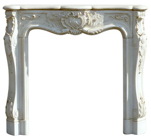 LOUIS XV STYLE MARBLE FIREPLACE