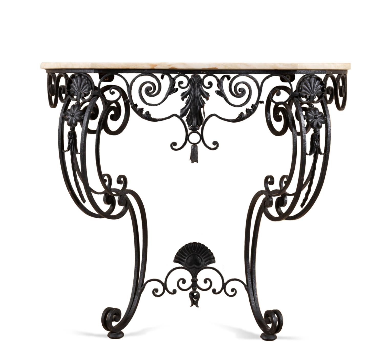 LOUIS XV STYLE MARBLE TOP WROUGHT