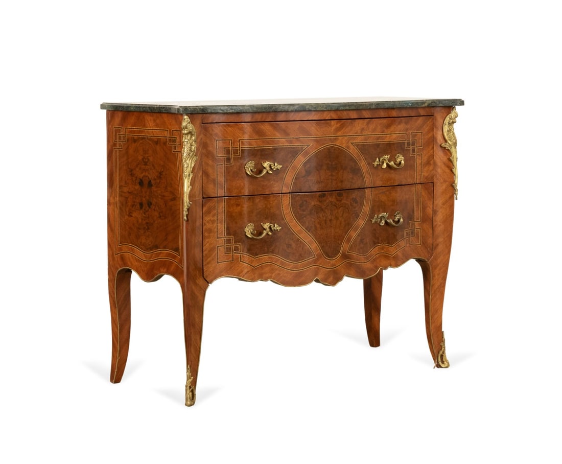 LOUIS XV STYLE MARBLE TOP PARQUETRY