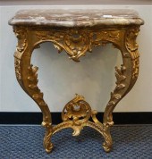 LOUIS XV STYLE MARBLE TOP GILT