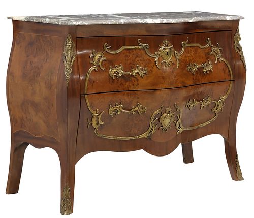 LOUIS XV STYLE MARBLE-TOP BOMBE
