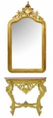 LOUIS XV STYLE MARBLE-TOP CONS