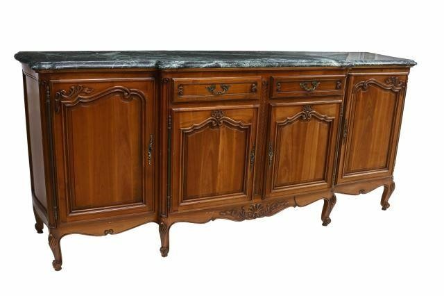 LOUIS XV STYLE MARBLE-TOP FRUITWOOD