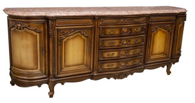 LOUIS XV STYLE MARBLE-TOP FRUITWOOD