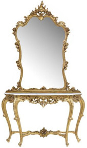 LOUIS XV STYLE MARBLE-TOP GILT