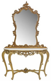 LOUIS XV STYLE MARBLE-TOP GILT