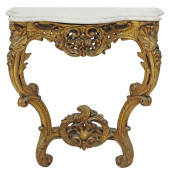 LOUIS XV STYLE MARBLE-TOP GILT