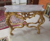 LOUIS XV STYLE MARBLE-TOP GILT