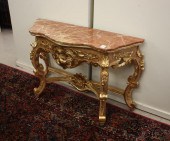 LOUIS XV STYLE MARBLE-TOP GILT