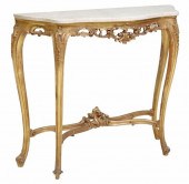 LOUIS XV STYLE MARBLE-TOP GILT