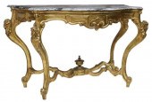 LOUIS XV STYLE MARBLE-TOP GILT