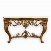 LOUIS XV-STYLE MARBLE TOP GILT