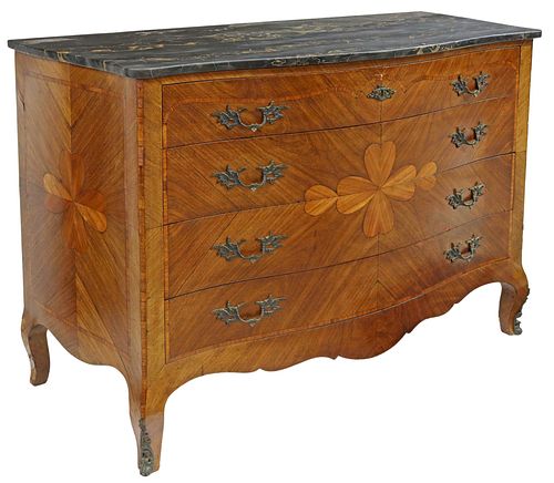 LOUIS XV STYLE MARBLE-TOP MARQUETRY