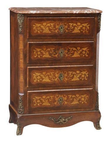 LOUIS XV STYLE MARBLE-TOP MARQUETRY