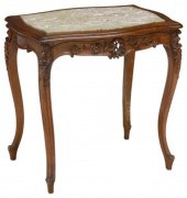 LOUIS XV STYLE MARBLE-TOP WALN