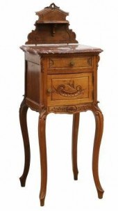 LOUIS XV STYLE MARBLE-TOP WALN