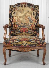 LOUIS XV STYLE NEEDLEPOINT FAU