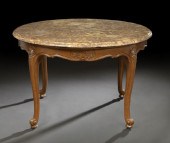 Louis XV-Style Oak and Marble-