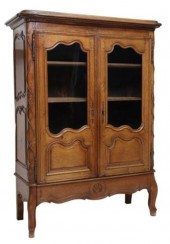 LOUIS XV STYLE OAK DISPLAY CAB