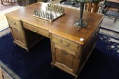 LOUIS XV STYLE OAK DOUBLE-PEDE