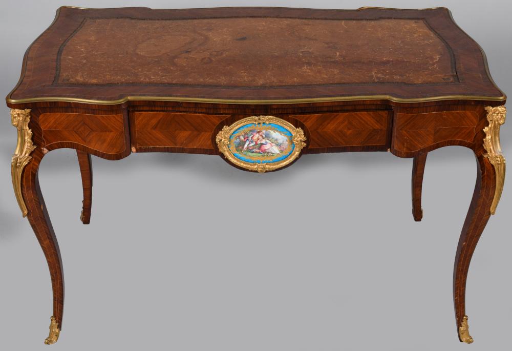 LOUIS XV STYLE ORMOLU AND PORCELAIN