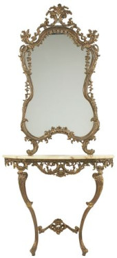 LOUIS XV STYLE ORMOLU MIRROR &