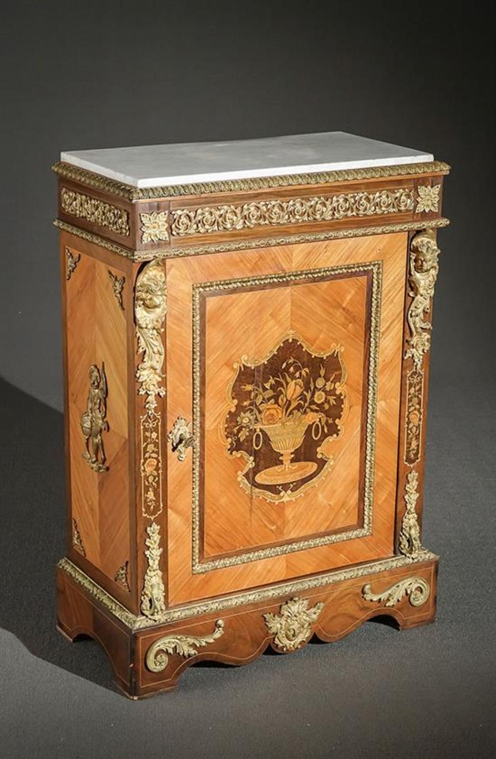 LOUIS XV STYLE ORMOLU MOUNTED AND