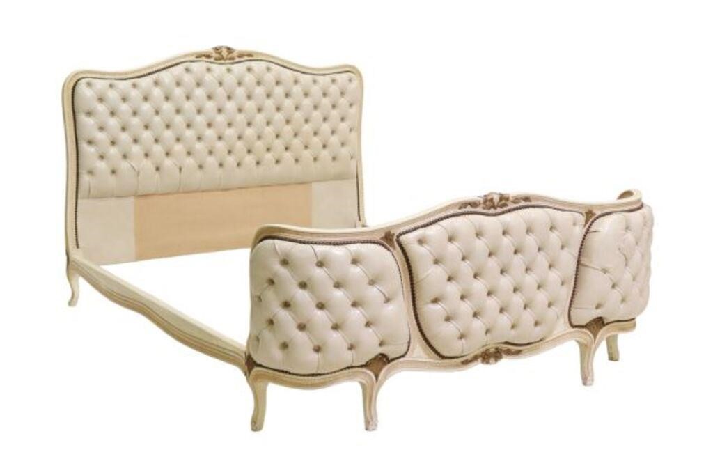 LOUIS XV STYLE PAINTED & BUTTON