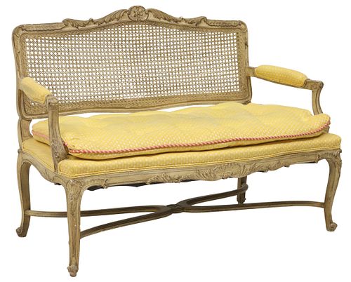LOUIS XV STYLE PAINTED CANE-BACK