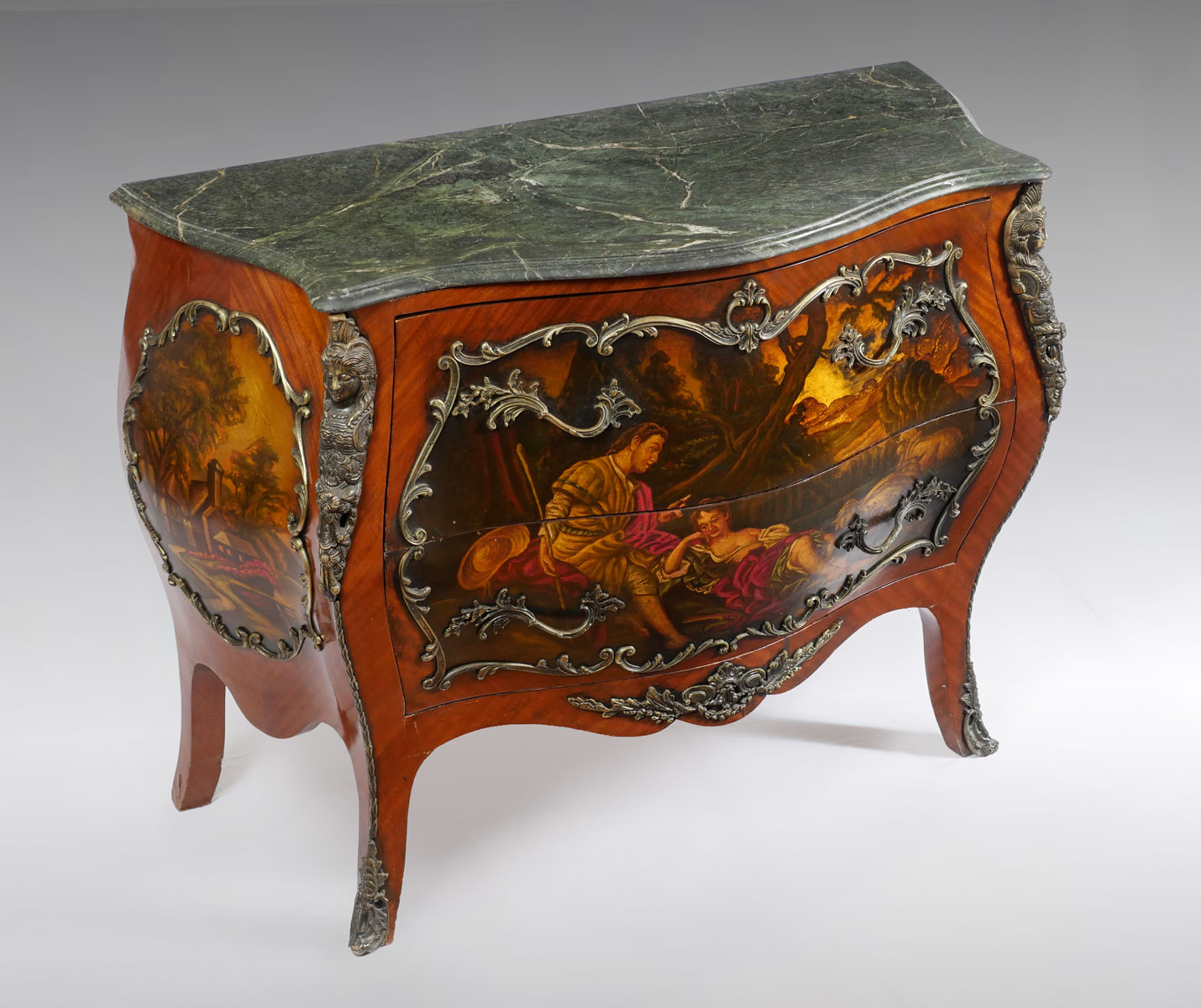 LOUIS XV STYLE PAINTED MARBLE TOP