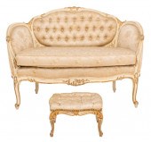 LOUIS XV STYLE PARCEL-GILT WHI