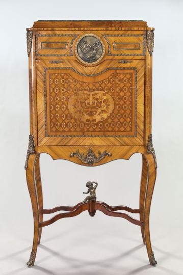 Louis XV-Style Parquetry-Inlaid and