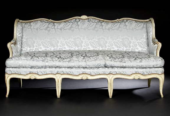 Louis XV-Style Polychromed Sofa, 